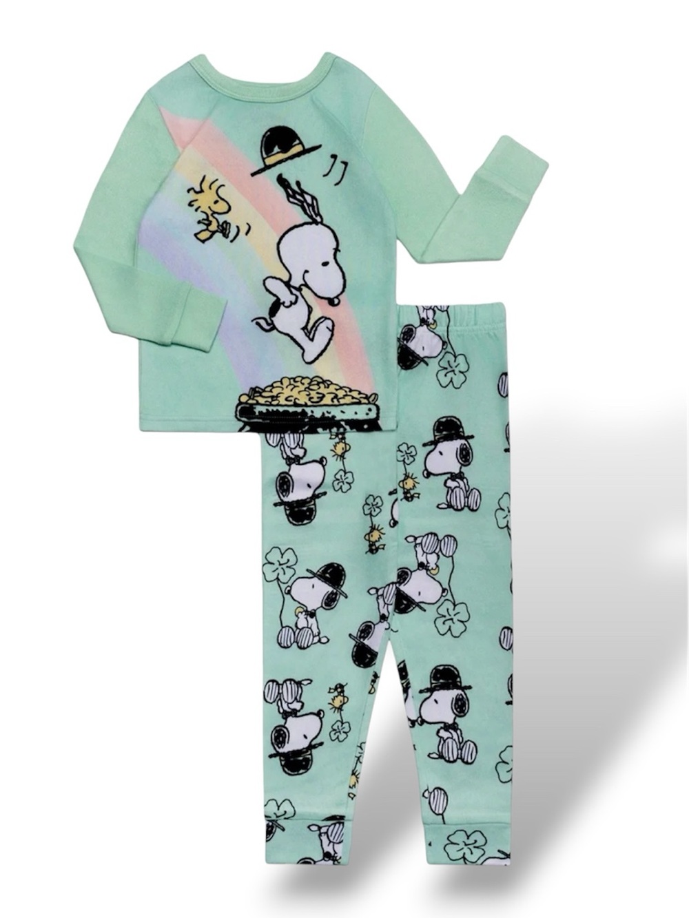 Peanuts Mint Green Snoopy & Woodstock Pajama Set